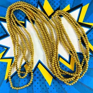 3 Strands of stunning golden glass beads necklace